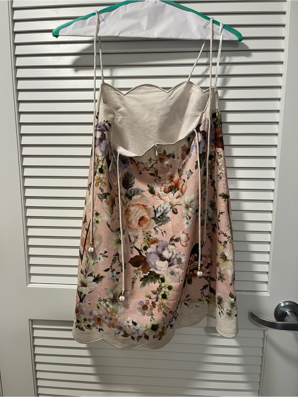 Zimmermann Pink Floral Scallop-Trim Mini Dress - Size 1 - Picture 9 of 11